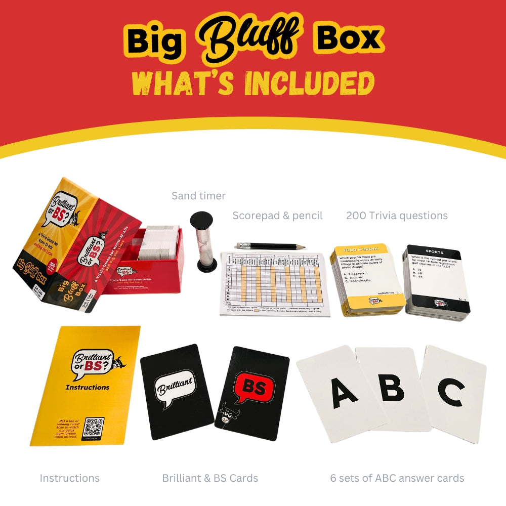 Brilliant or BS? Big Bluff Box Trivia Party Game