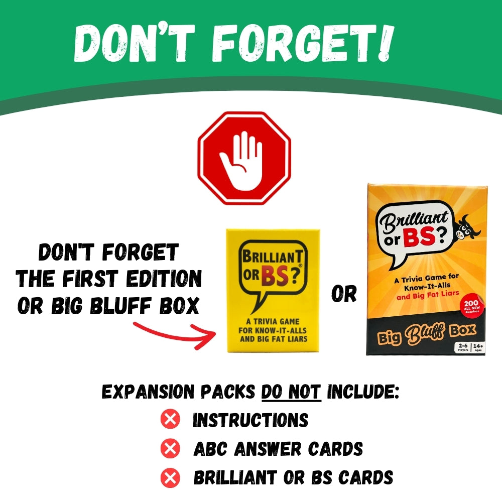 Brilliant or BS? Fresh BS Expansion Pack #1
