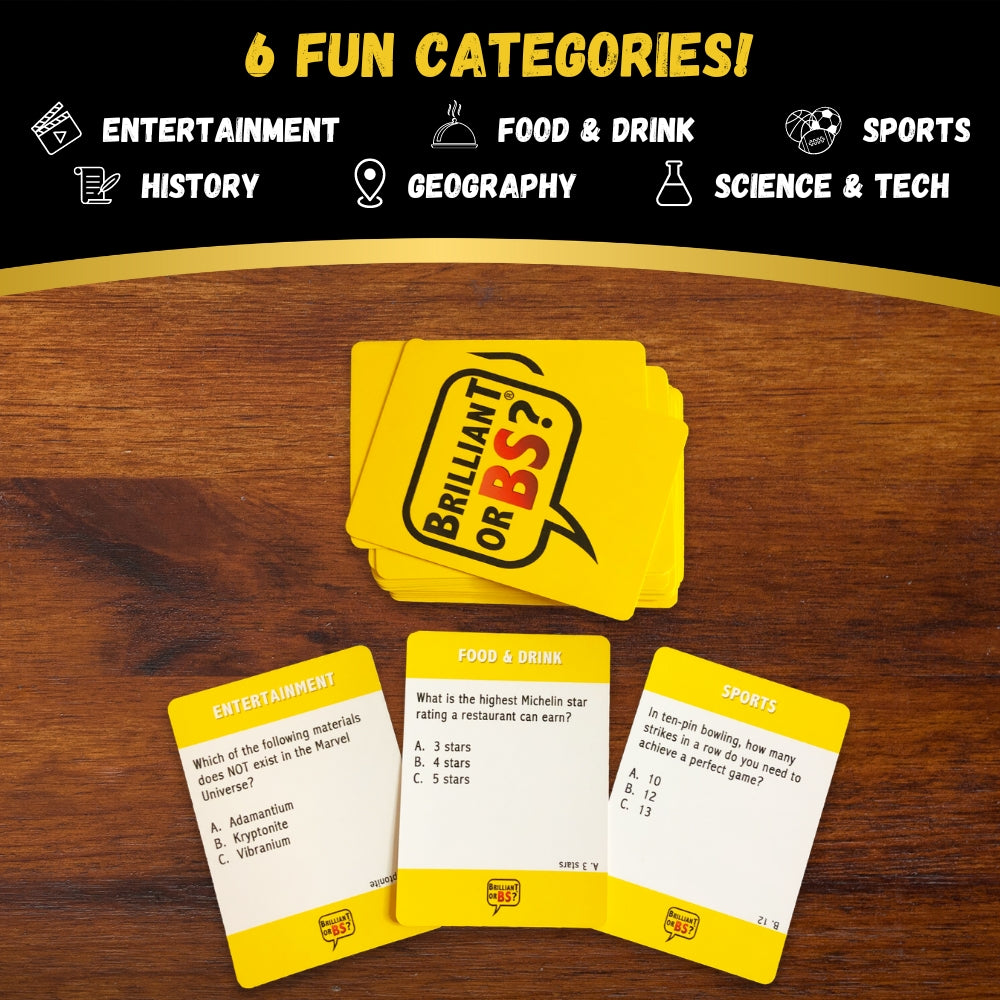 Brilliant or BS? Bluffing Trivia Party Game (First Edition)